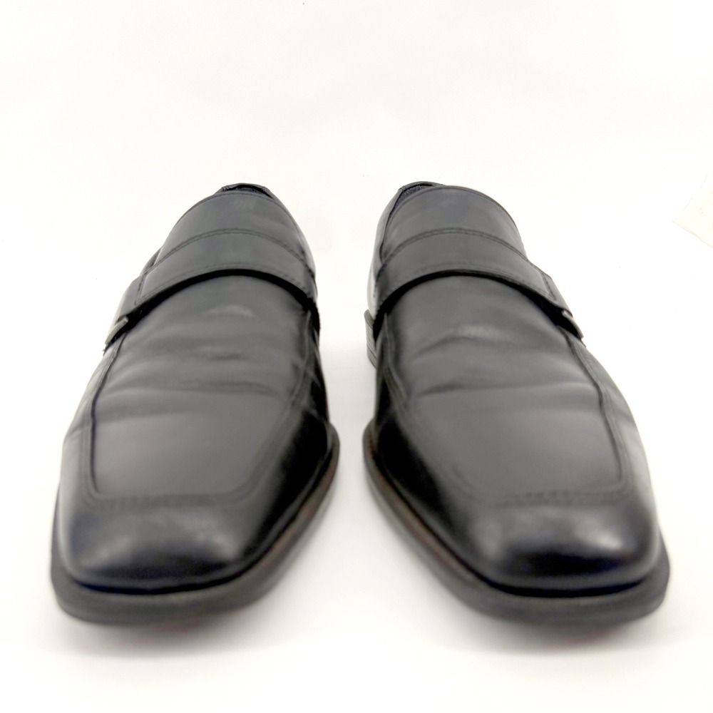 ECCO Loafers Mens 44 US 10-10.5 Black Leather Square Toe Slip On Shock Point - Picture 6 of 10